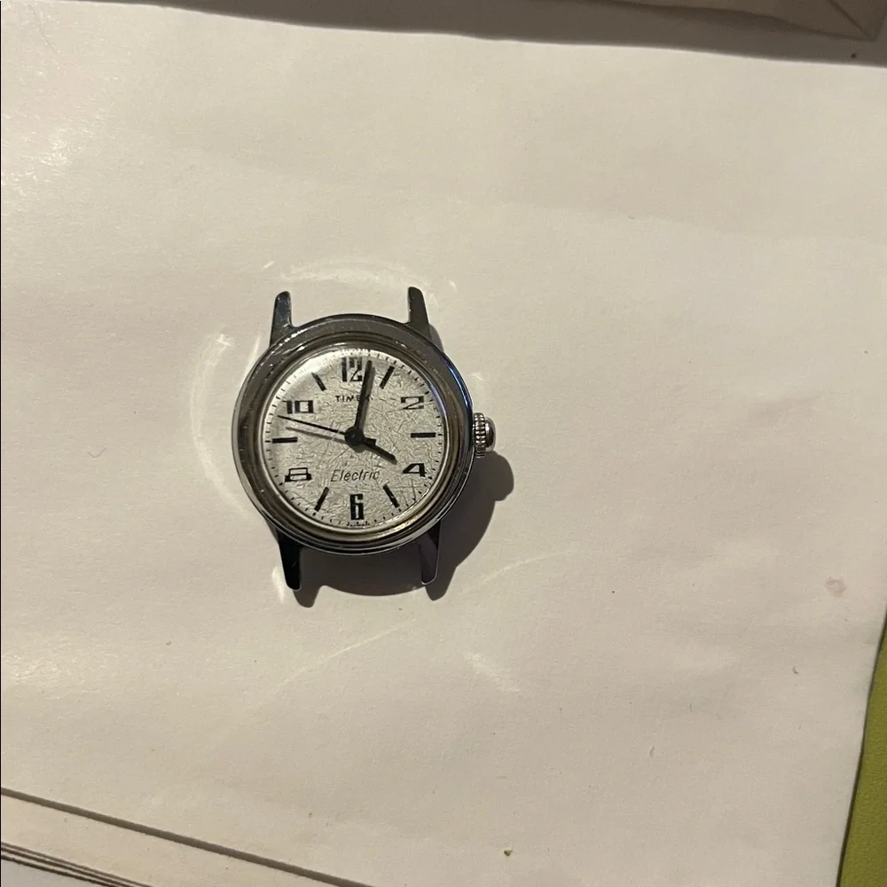 Vintage Timex Electric Stainless Steel Silver and Black Smartwatch Case- as is